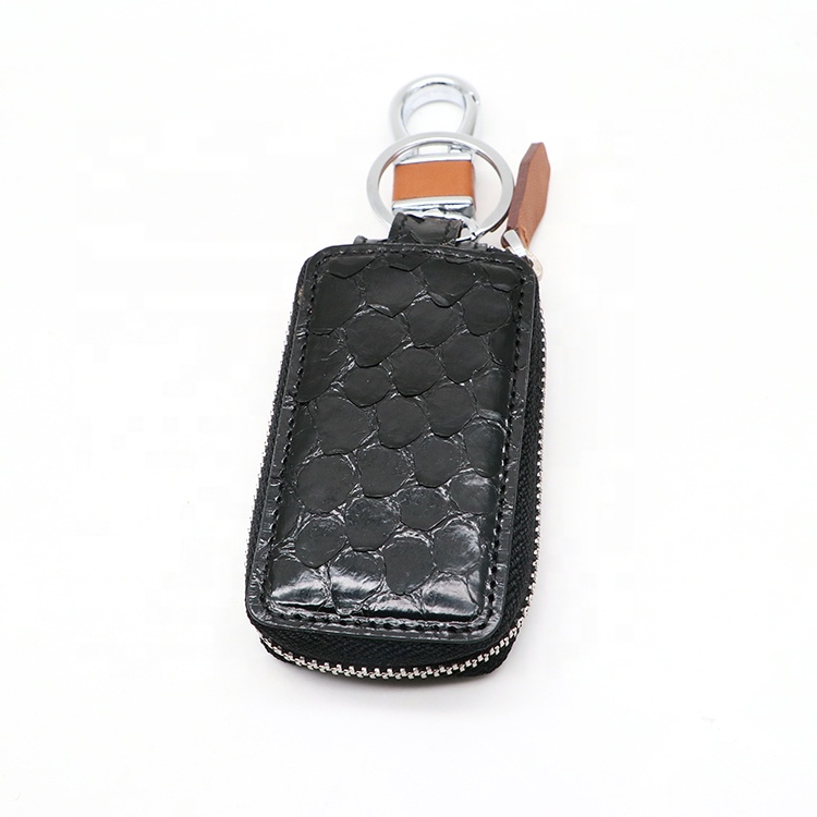 Custom Luxury Python Leather Business Style Car Key Case Holder Men Women Leather Car Key Chain Bag