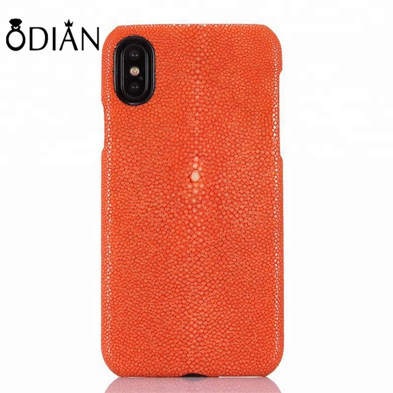 hight quality orange Stingray skin A Phone Leather Case wholesales