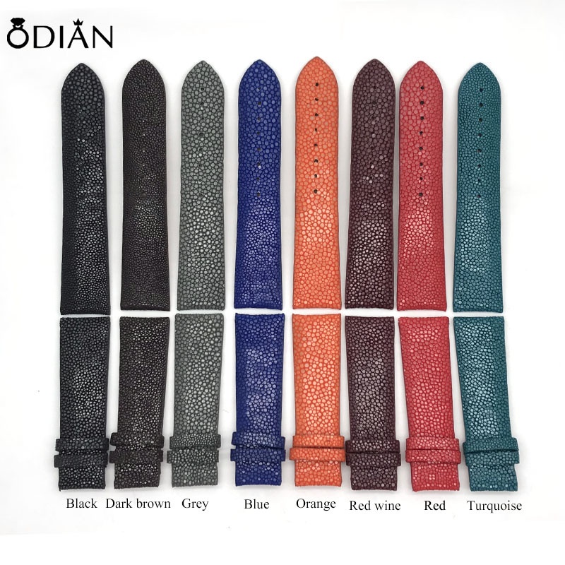 Odian Jewelry low MOQ vintage leather watch strap 20mm 22mm,24mm genuine python stingray leather watch strap band