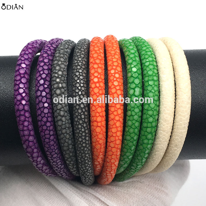 Newest genuine stingray material faux leather rope 4mm,5mm,6mm round leather cord for DIY
