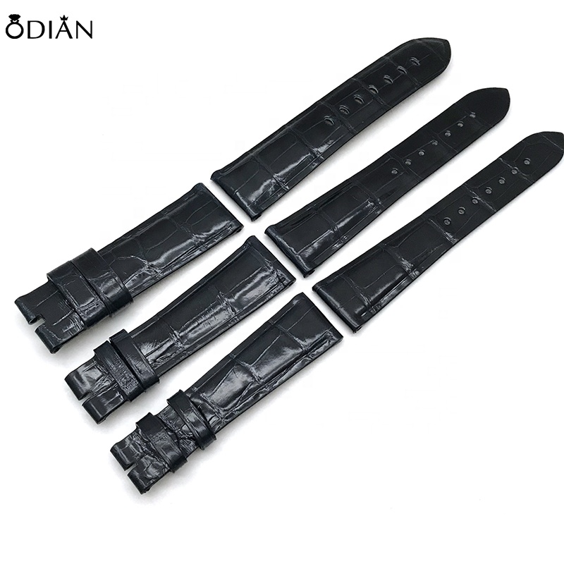 Odian Jewelry Red Alligator Crocodile Leather Strap Pantone Scale for Custom Watch Strap colorful crocodile watch strap band