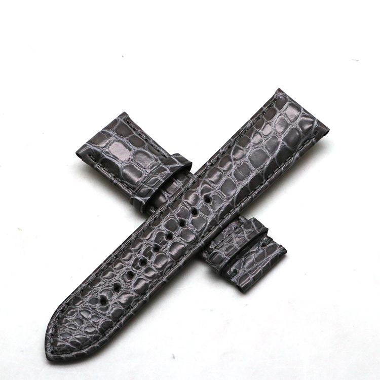 Leather color strap, stylish crocodile butterfly clasp strap, removable Apple connector strap