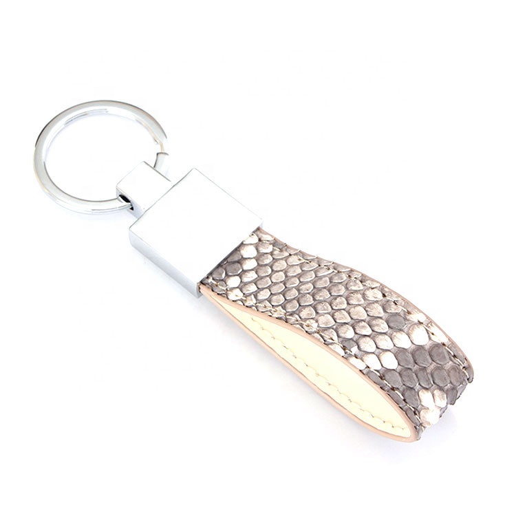 Hot selling genuine exotic real python skin leather key chain holder ,Customize your personal logo