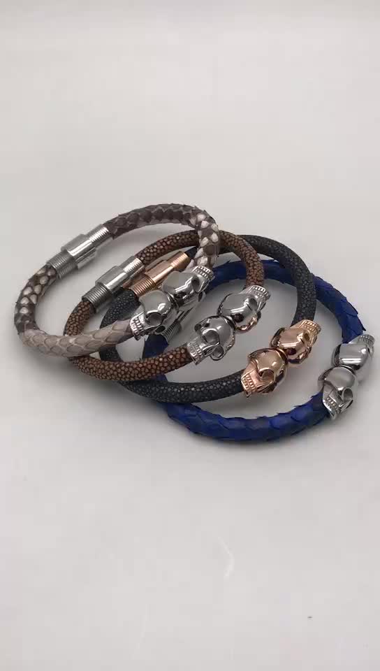 2019 Fashion Jewelry Men'S Snake Skin Leather Python Bracelets