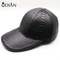 Personalised golf mens fitted 6 panel plain python skin leather pu baseball hat