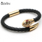 New Luxury 6mm Genuine Python Snake Skin Leather Magnetic buckle Buckle Bracelets Stainless Steel Jewelry