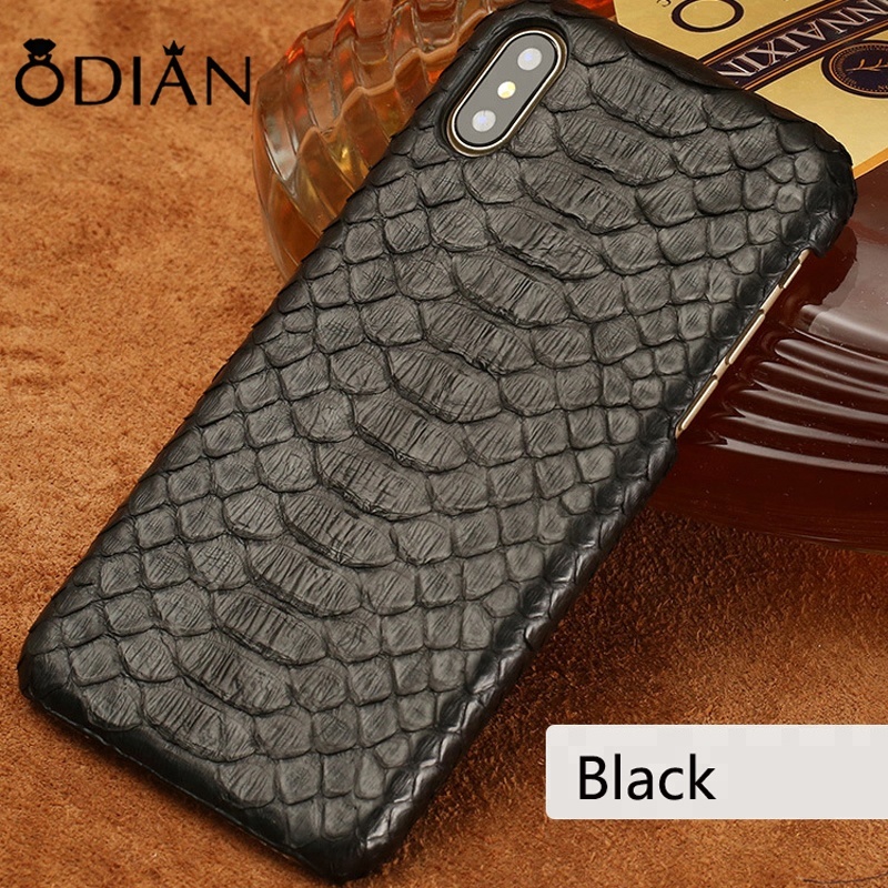 phone case and accessories python snake leather skin magnetic phone case shell