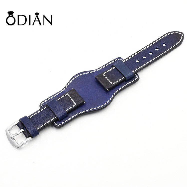 2020 Factory Best Price Cowhide Men Genuine Leather Watch Handmade Watch Strap double-sided cowhide leather watch straps