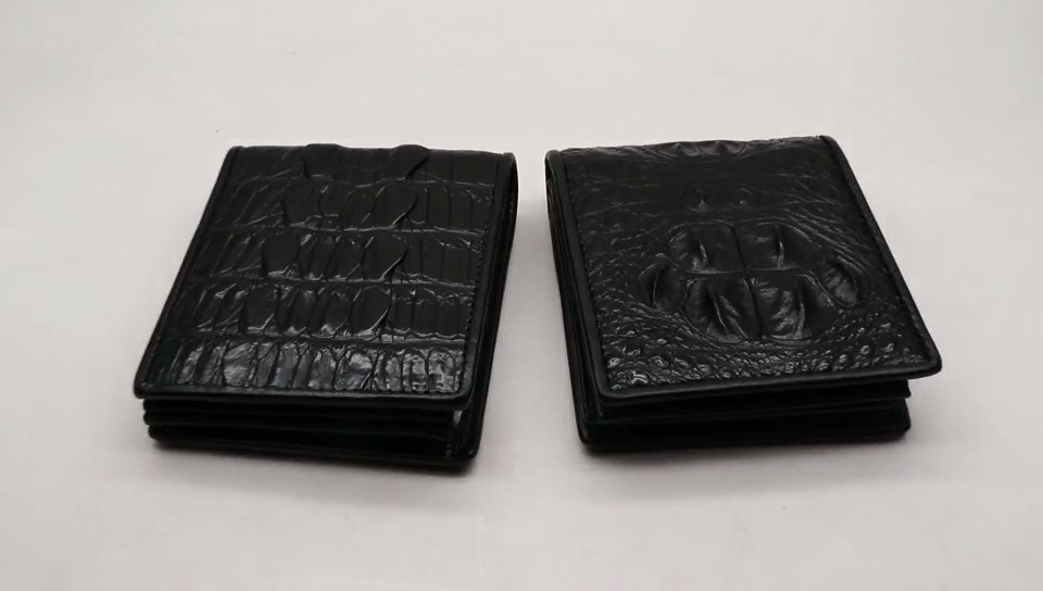 Men's classic wallet. Genuine crocodile leather - head bone skin part