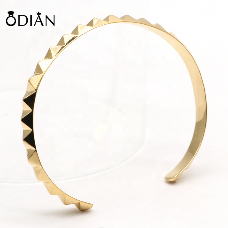 Latest Jewelry Design Stainless Steel Gold Plate Cuff Bangles Bracelets ,Personal logo can be customized