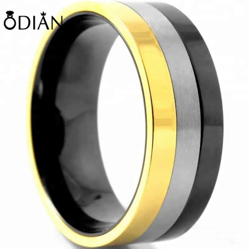 Odian Jewelry Manufacturer Stainless Steel Men Black 316L Stainless Steel Ring