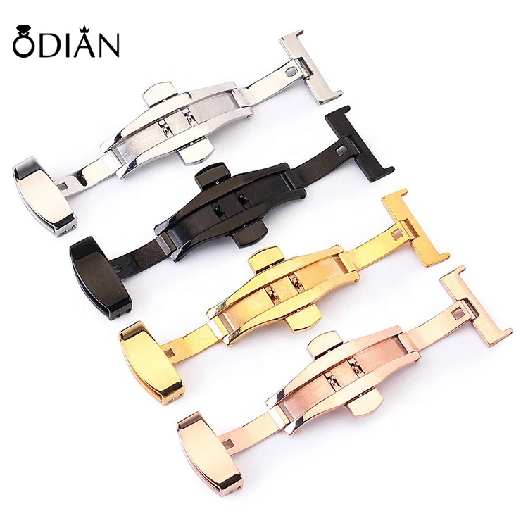 Bestseller Stainless Steel Watch Buckle Deployment Clasp Matte Polished Brushed Butterfly Metal Watch Clasp Buckle