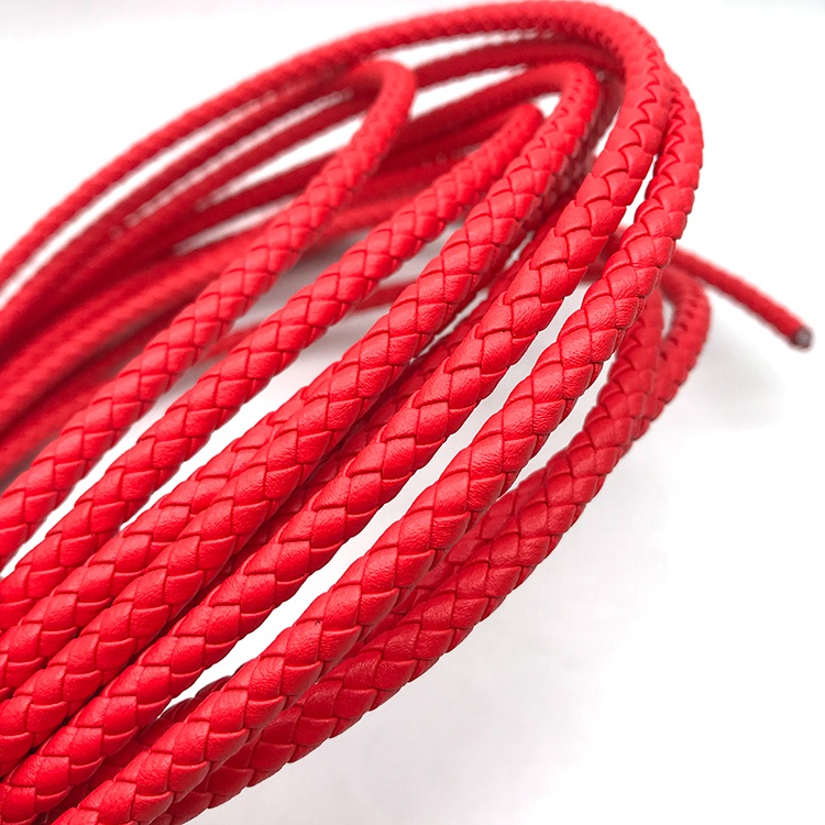 Odian Jewelry genuine cowhide 4mm 5mm 6mm leather cord fresh red leather cord color