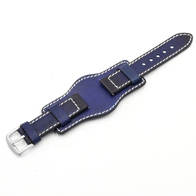 Customized 18mm leather watch strap bands for men LOGO on free unique design watches leather straps with pad supplier