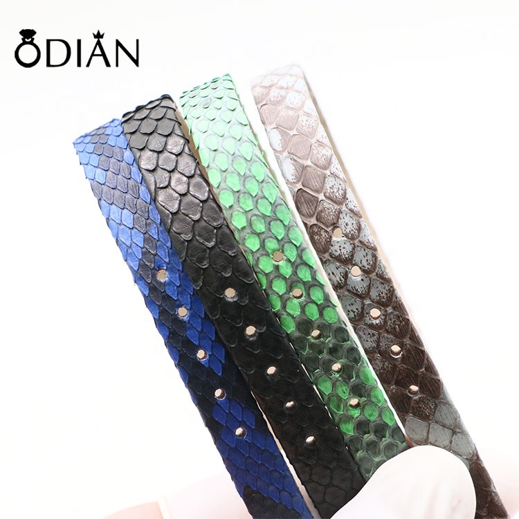 Odian Jewelry Genuine Full Grain stingray python Cow Skin Flat Leather Cord for DIY Jewelry bracelet