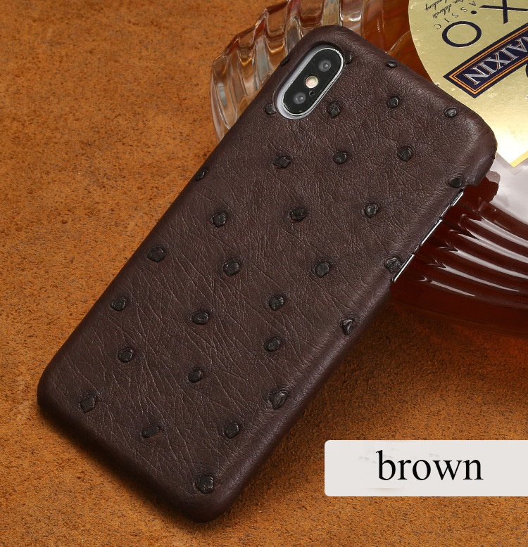 Durable Phone X mobile phone case leather , ostrich pattern phone x mobile phone case, mobile phone holster