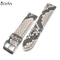 22mm Size and Unisex Gender 22mm Black Calf Calfskin genuine stingray python Leather Watch Band Strap