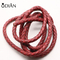 Factory Leather Thread & Wire Cords For Jewelry, Vintage Custom Colors Round Woven Leather Cord For Bracelet