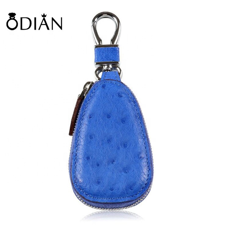 Odian Ostrich skin car key holder key bag, leather men clutch bag, customizable size