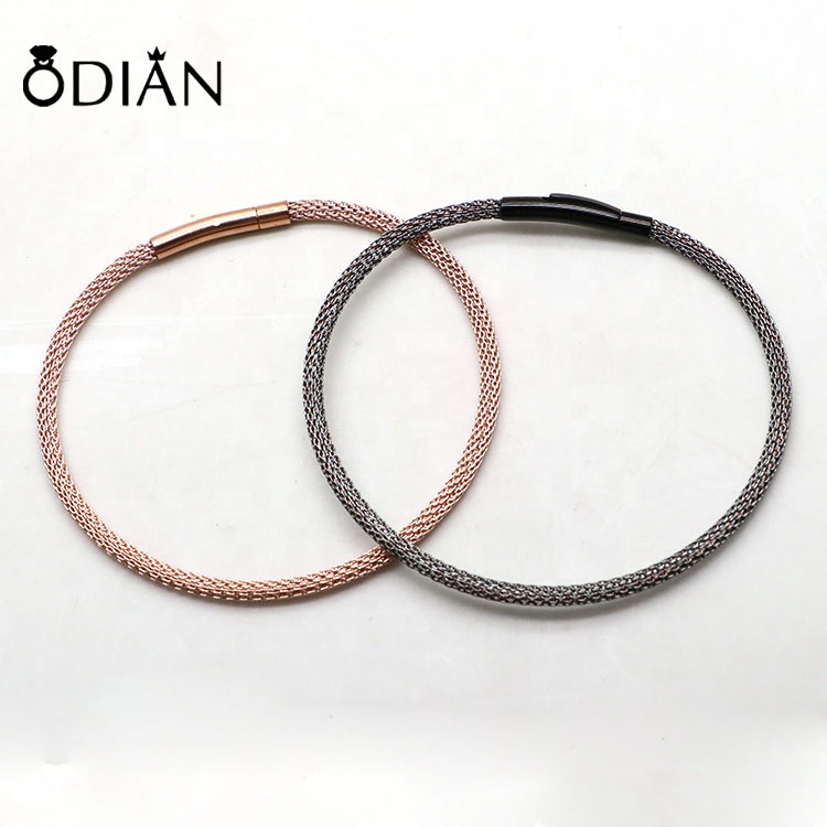 Simple Fashion Jewelry Stainless Steel Bracelet Women Gold Plated Mesh Chain Bracelet Wholesale