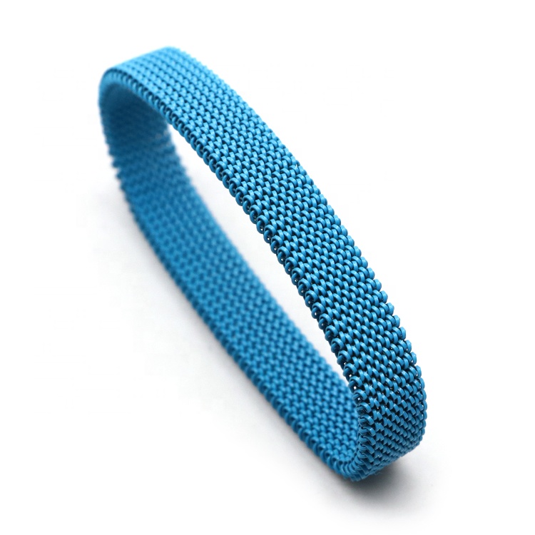 Mixed colors stretch elastic wristbands spring stainless steel mesh bracelet