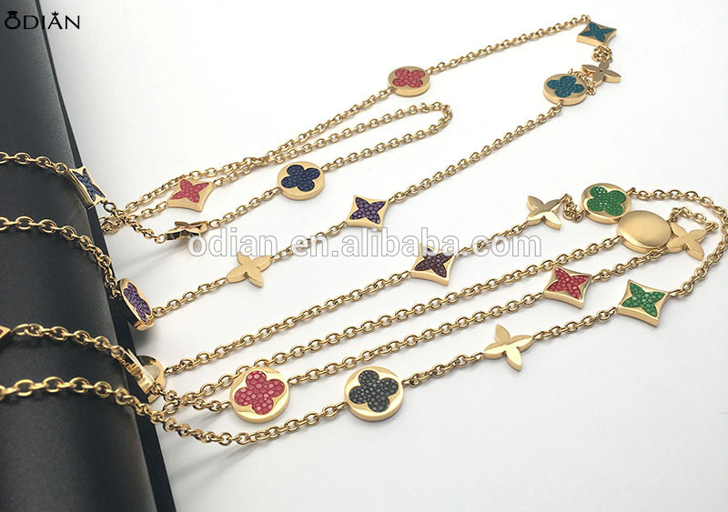 Luxury Stingray DIY leather charm necklace Multi-color Round Necklace sweater necklace chain