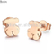 316 stainless steel bear stud earring bear earring plated rose gold and gold with pearl inlaid