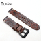 Vintage style Color change Oil leather watch strap apple smart watch band
