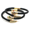 odian jewelry Genuine braided leather men bracelet for women couple bracelet with stainless steel snake head bracelet