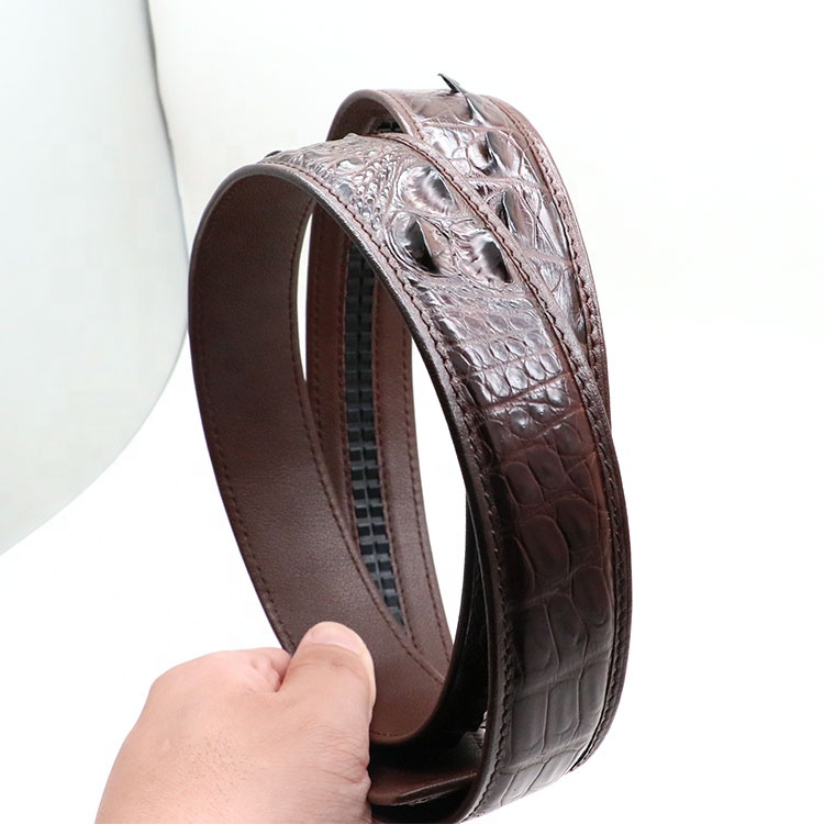 2020 new arrival trendy black belt Crocodile material Genuine Leather custom belt for jeans