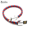 New Style For Men womanhood Custom Black Leather Bracelet USB Charger Cable For Mobile phone Charging Data Line Bracelet Cable