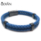 High Quality Fashion Stainless Steel Jewelry Men Genuine Brown Leather Bracelet