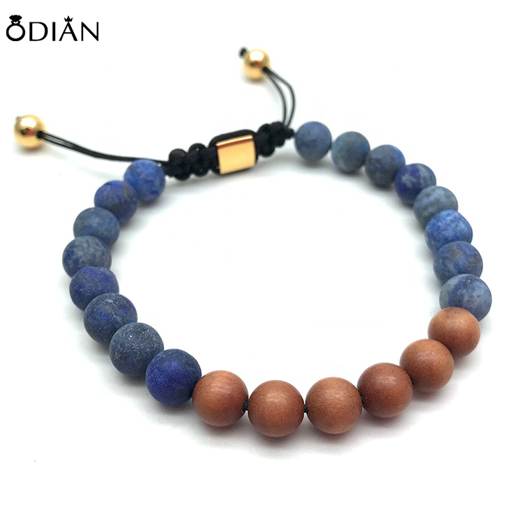 Men's Gender and Bracelets,Bangles Jewelry Type gemstone beads bracelet genuine natural stone wooden bead bracelet