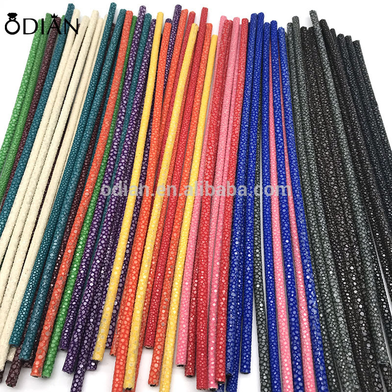 Genuin stingray and python skin leather cord for bracelet making accessories 4mm various colors genuine stingray leather cord