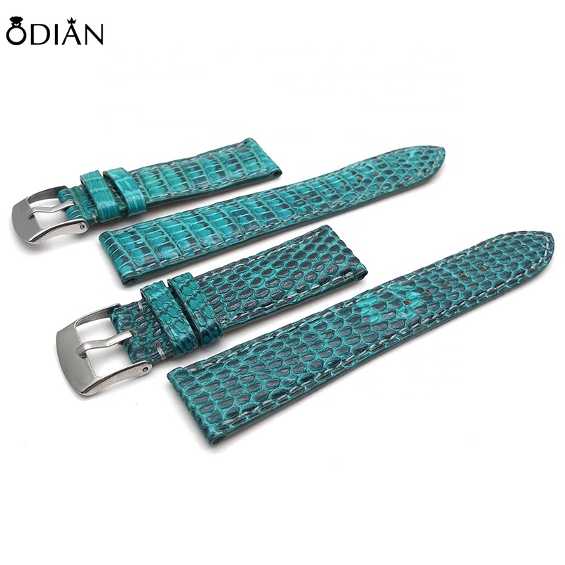 Genuine lizard leather watch strap with the butterfly buckle for watch accessories