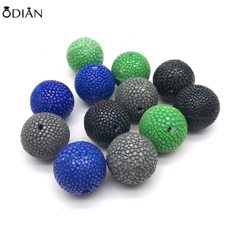 Odian Jewelry Wholesale Stingray Leather Ball Drop Earring Round Bead for Jewelry Gift women earring jewelry making