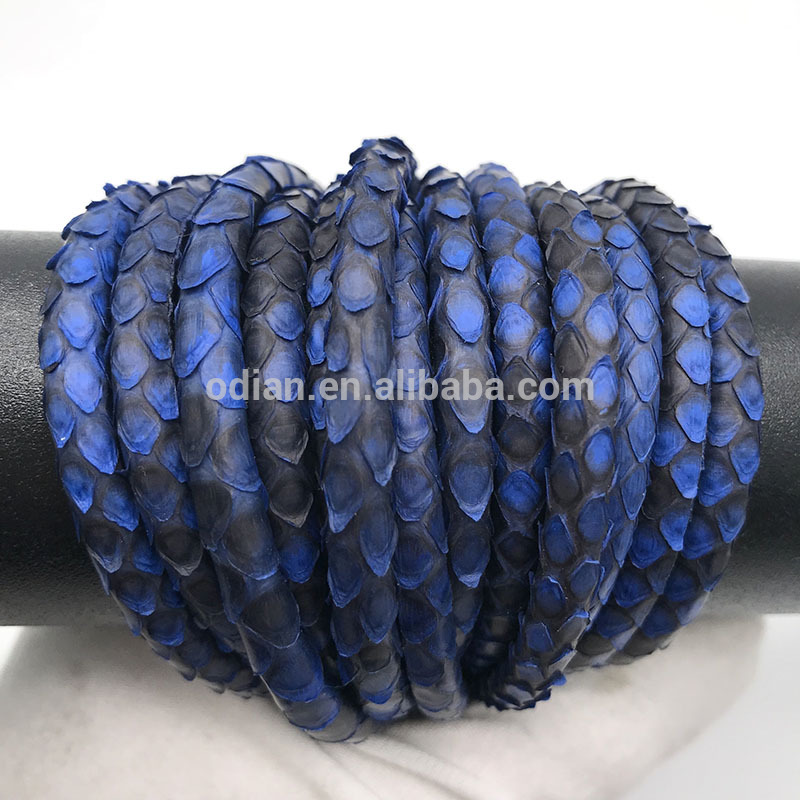 Wholesales Top Quality 4mm 5mm 6mm 100% Thailand Genuine Round Python Stingray Leather Cord