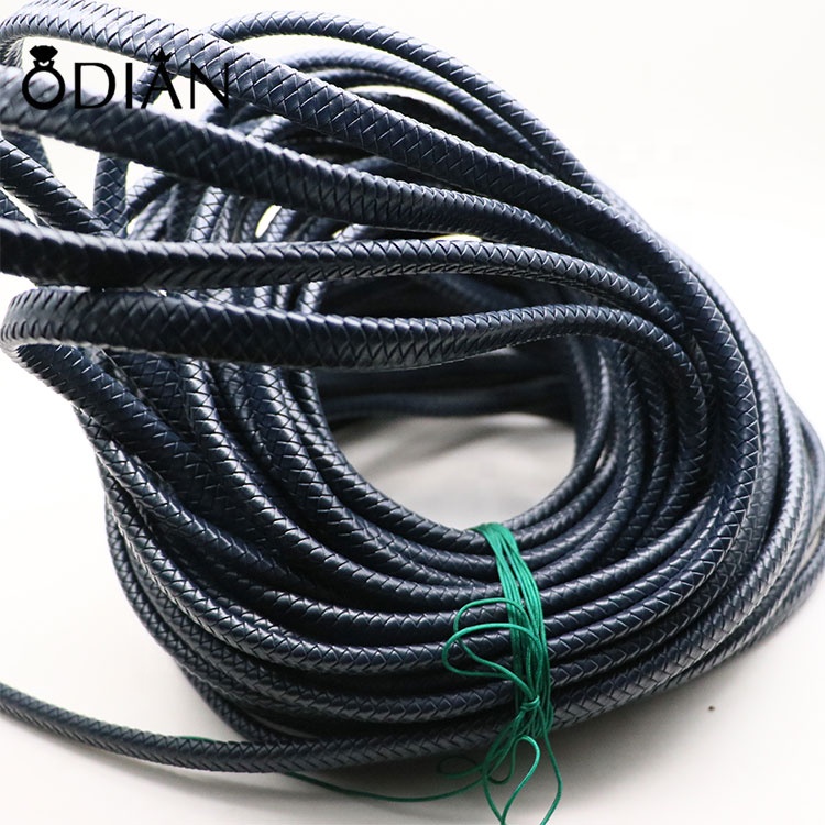 Best quality braided 6mm 12mm flat square leather rope