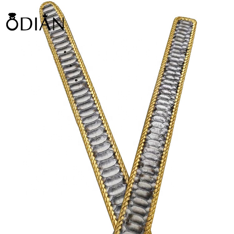 Odian Fashion exotic genuine python skin leather belt ,Stainless steel belt buckle