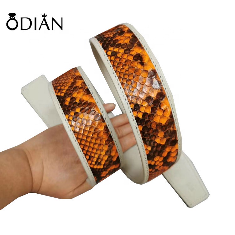 Wholesale luxury quality new design genuine python skin belt