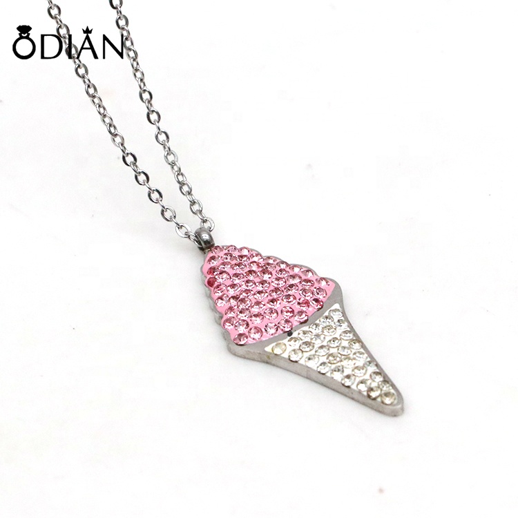 Wholesale Necklace Jewelry 18K Gold Plated Leaf 316L Stainless Steel Pendant