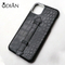 Hot selling real crocodile skin leather case cover for iPhone 11 pro and 11 pro max, with movable finger holder strap