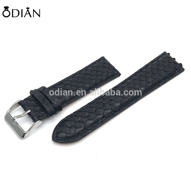 Black Color python/ stignray/ ostrich leather and 38/42mm Size apple watch band