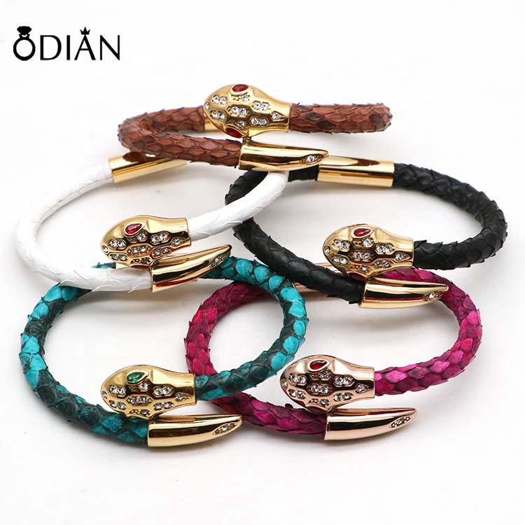 Fashion New Design Genuine Python Skin Bracelet Multi Colors Available Python Leather Bracelet