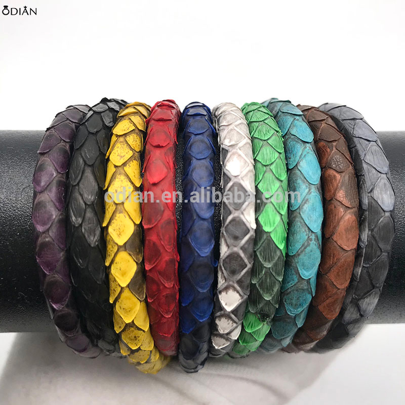 2018 genuine hot selling black 5mm python leather cord for charm bracelet making