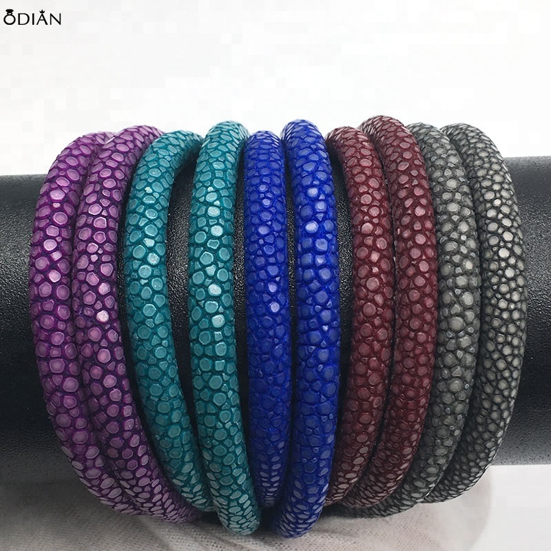 Wholesales Top Quality 4mm 5mm 6mm 100% Thailand Genuine Round Stingray python Leather Cord
