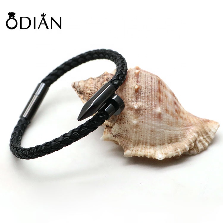 Fashion Original Handmade Custom Bracelet Genuine Stainless steel braided rope Bracelet For Men