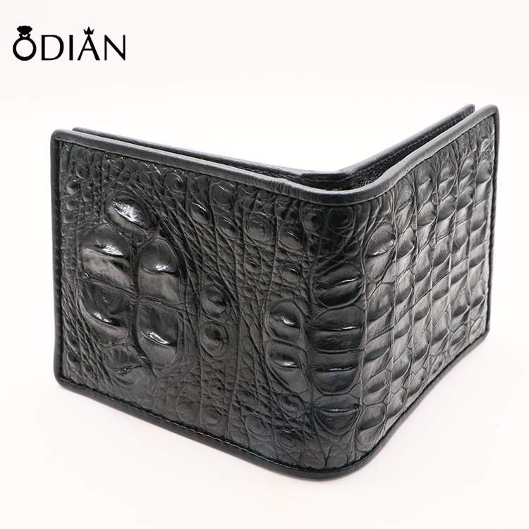 Genuine crocodile leather wallet for men. Easy and classic style. Tail skin part