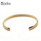 Best selling women men stainless steel simple smooth open cuff bracelet bangle