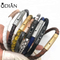luxury stingray leather bracelett male stainless steel bangle